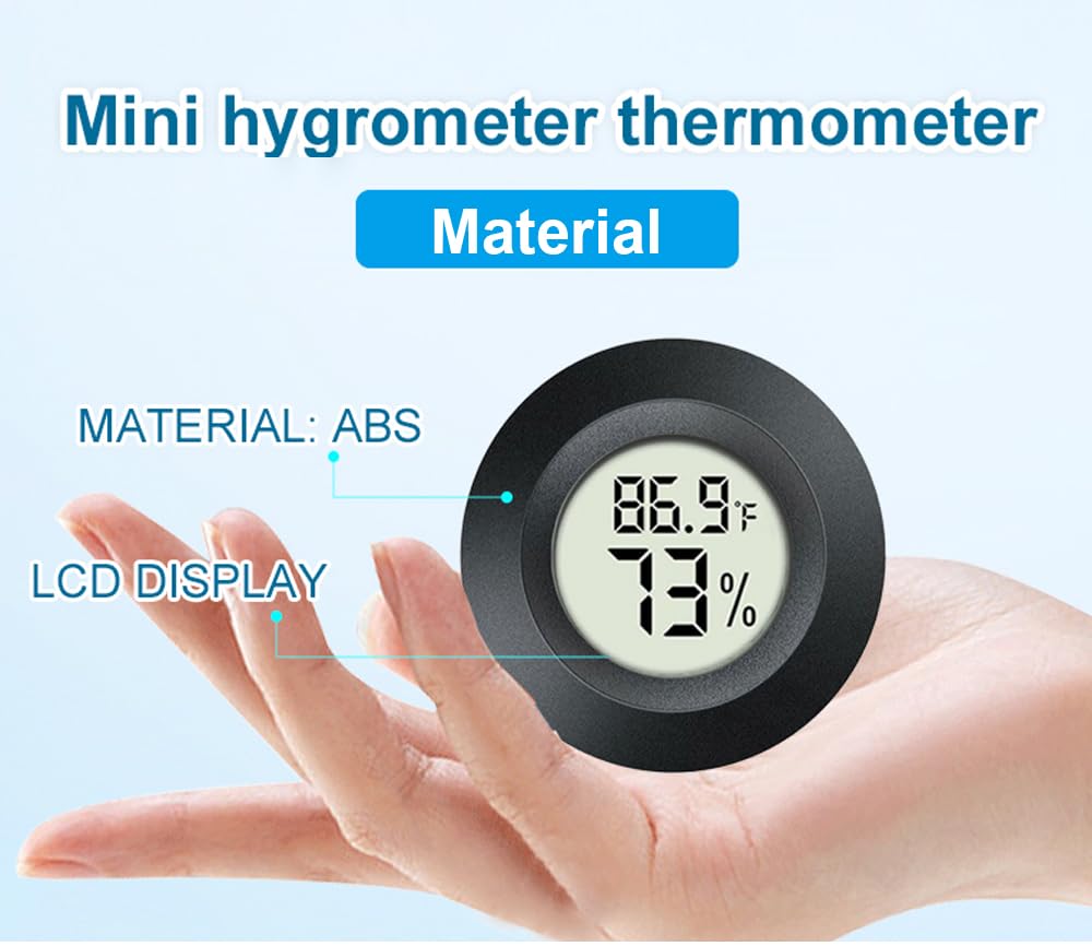 2 Pack Hygrometer Thermometer Digital Humidity Meter Indoor/Outdoor Humidity Monitor Reptile Thermo-Hygrometer for
