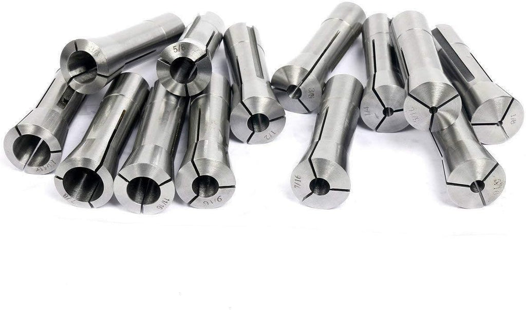 8MILELAKE 13pcs 1/8-7/8" Precision R8 Collets Set Mill Chuck Holder Kit