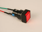 PilotLights 12 Volt DC Pilot Light, 17mm Square Panel Indicator Light - Red LED, 12VDC