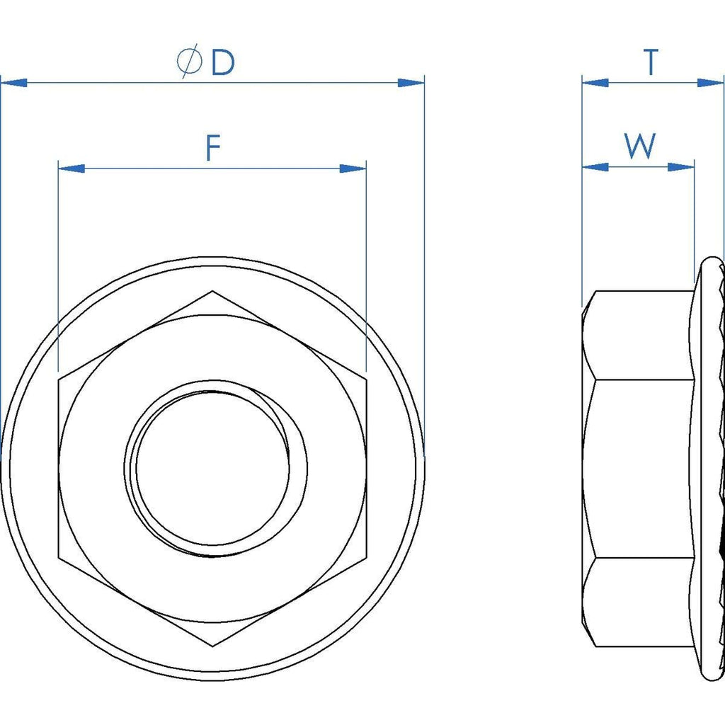 Fullerkreg 3/8-16 Stainless Steel Serrated Flange Lock Nuts