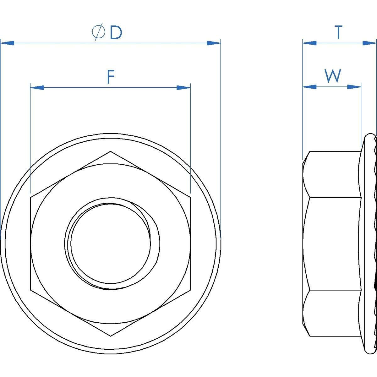 Fullerkreg 3/8-16 Stainless Steel Serrated Flange Lock Nuts