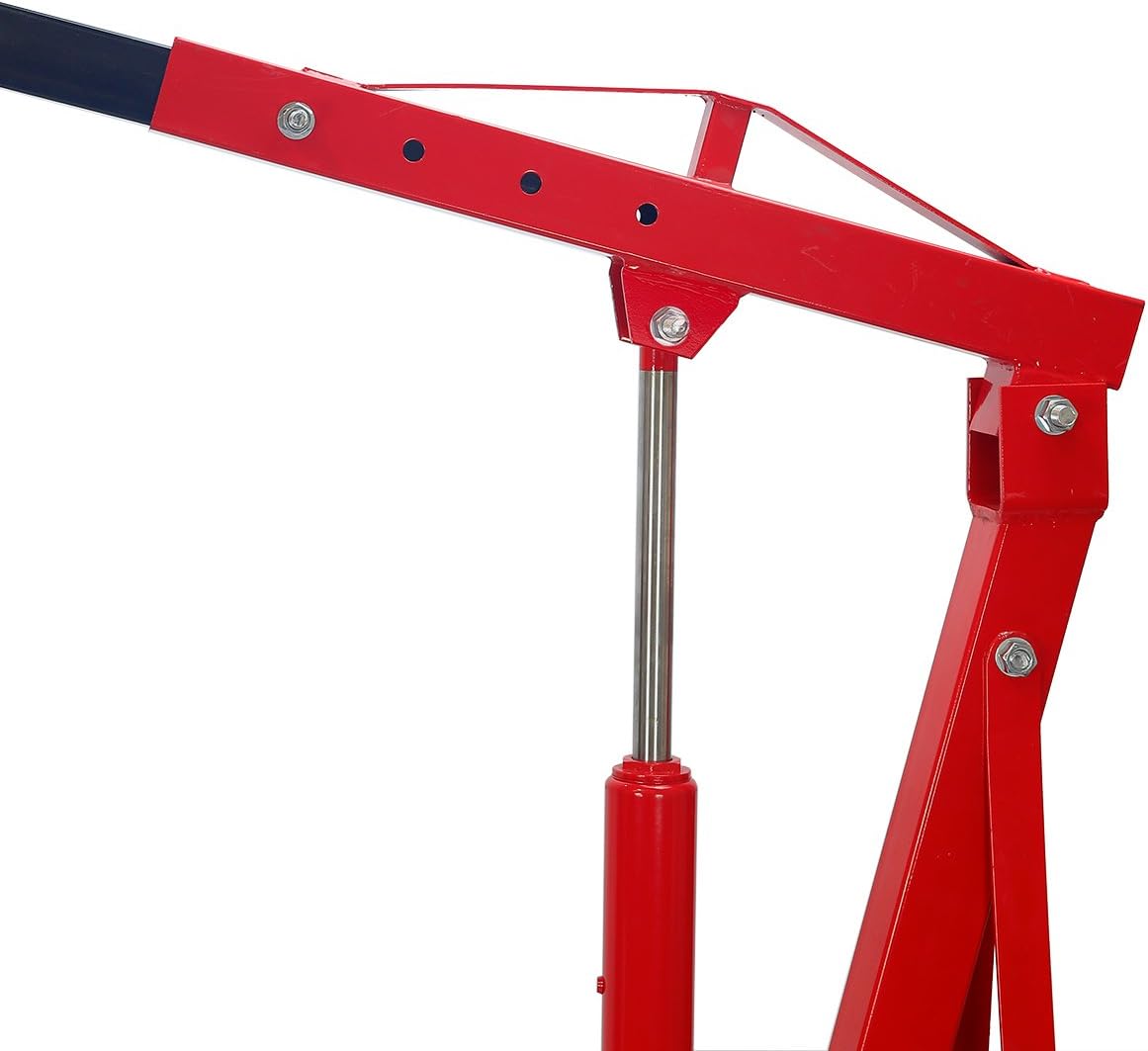 2 TON Engine Hoist Stand Cherry Picker Shop Crane Folding Engine Hoist Lift Garage Workshop Auto Repair, 4,000lbs