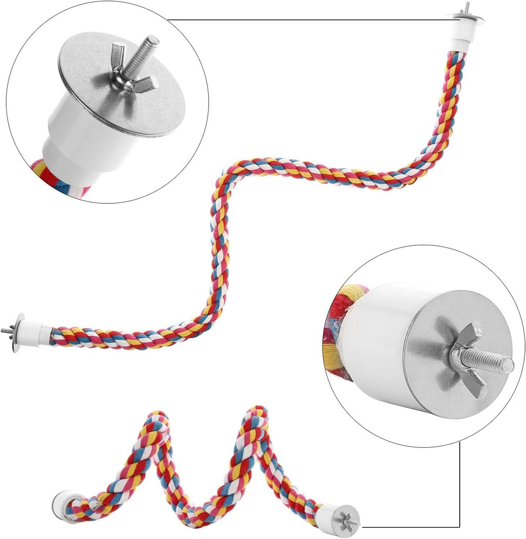 Bird Rope Perches,Parrot Toys 48 inches Rope Bungee Bird Toy (48 inches)[1 Pack]