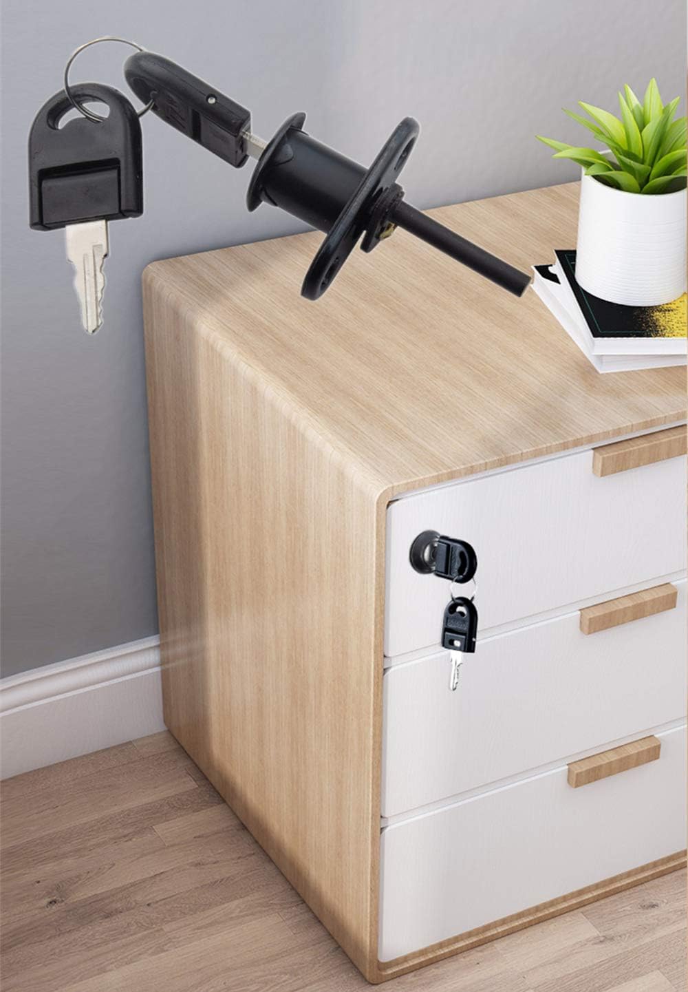 2 Pcs Drawer Lock Cabinet Locks with Keys, Zinc Alloy Desk Locks File Cabinet Lock for Furniture Locker Showcase