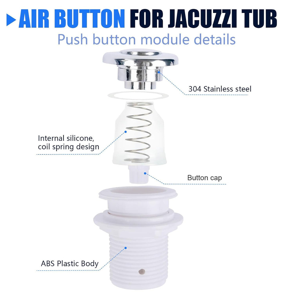 Fuoequl 16A On Off Push Button Switch for Jetted Whirlpool Jet White
