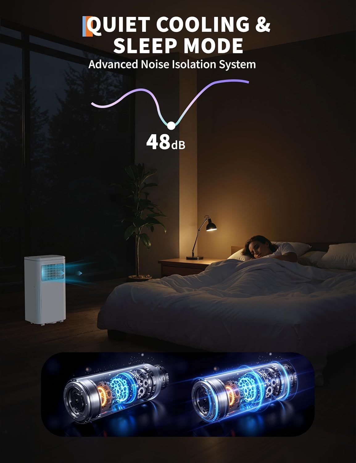 8,000 BTU AC Unit, 3-in-1 Portable Air Conditioner with Cooling, Dehumidifier & Fan for Rooms up to 350 sq.ft, Remote