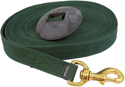 Lunge Line with Rubber Stopper 25' - Solid Brass Snap, Precision Equestrian Training and Exercise, Essential for