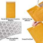 500 PC #000 4x8 Inches 500 Pack Inches Kraft Bubble Mailers Yellow Shipping Padded Envelopes Self Seal Waterproof