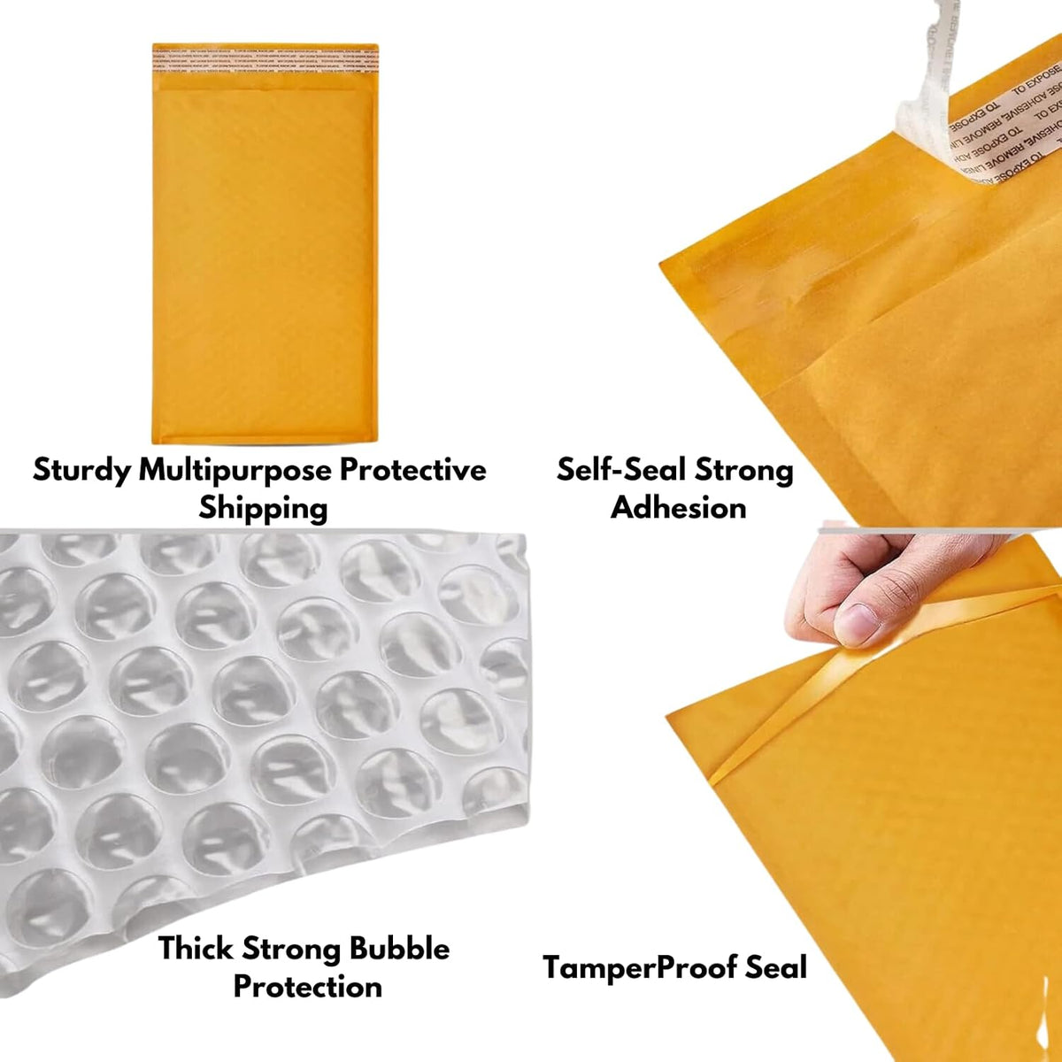 500 PC #000 4x8 Inches 500 Pack Inches Kraft Bubble Mailers Yellow Shipping Padded Envelopes Self Seal Waterproof
