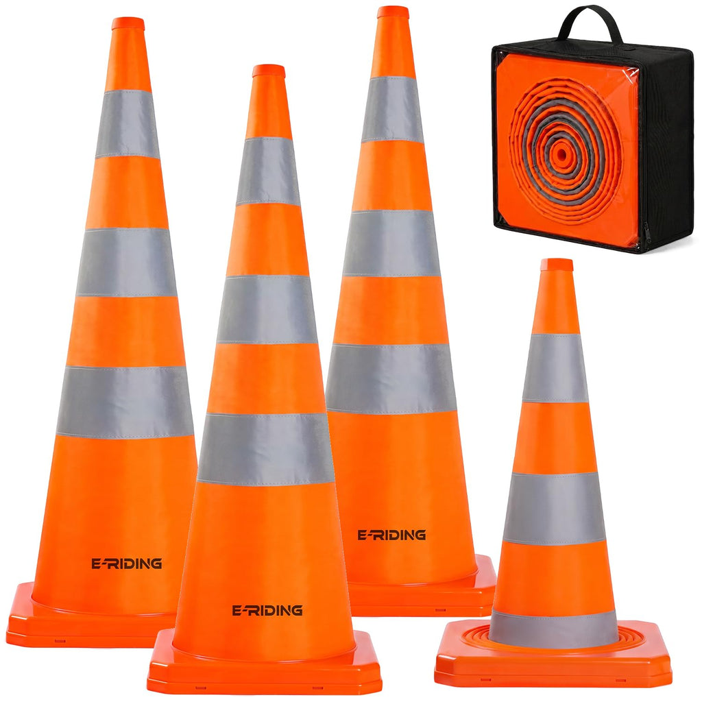 36 Inch 4 Pack Collapsible Traffic Cones