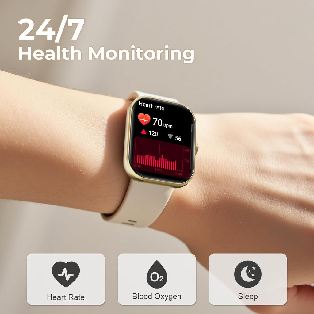 Smart Watch for Men Women, 1.83" HD Touchscreen Fitness Watch with Bluetooth Call&Message Notifications, 110+Sport