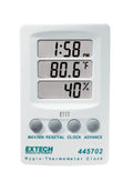 Extech 445702 Hygro-Thermometer Clock, Humidity, Temp, Triple LCD