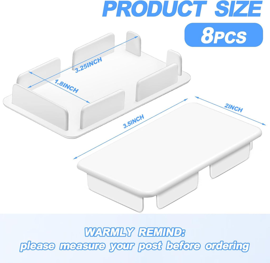 Internal Vinyl End Caps PVC End Caps for Pocket Rail Vinyl Fence Post Caps Vinyl Fence Parts, Inner Clips