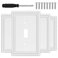 OKAYZIP White Decorative Single Toggle Light Switch Covers Wall Plate