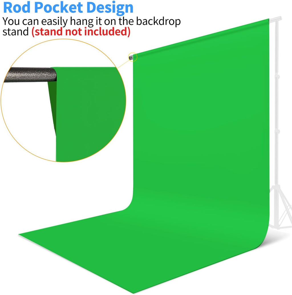 Chromakey Green Screen Backdrop, 5x7ft Small Background Fabric | Solid Chroma Green, Polyester Cloth, Perfect for