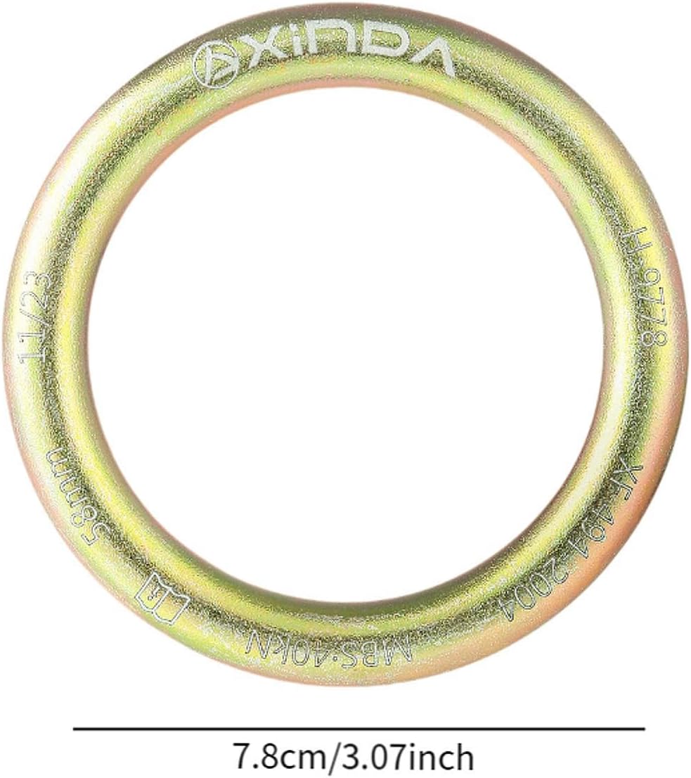 40kN Rappel Ring - Alloy Steel Rope Connector for Climbing, Aerial Work, & Outdoor Sports (3.07x0.39 inch)