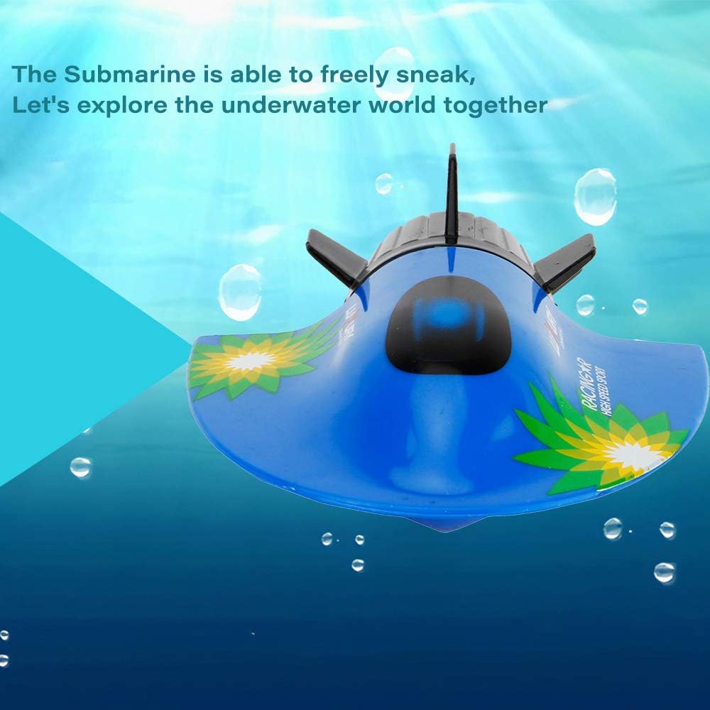 Mini RC Submarine Boat, Remote Control Waterproof Diving Toy (Blue)
