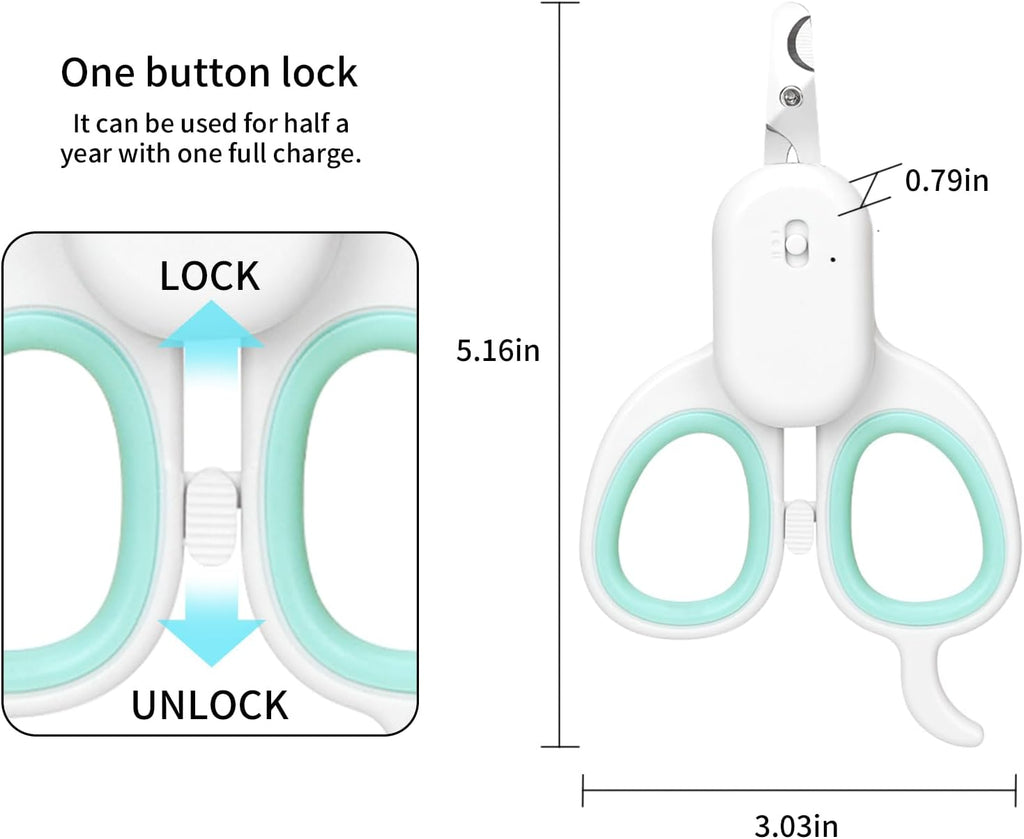 Cat Nail Clipper with LED Light, Safe & Precise for Cats & Kittens