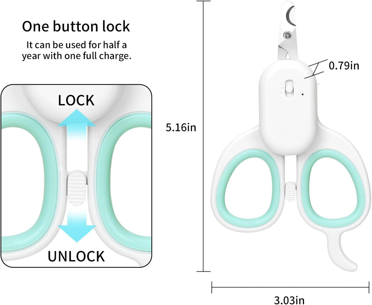 Cat Nail Clipper with LED Light, Safe & Precise for Cats & Kittens