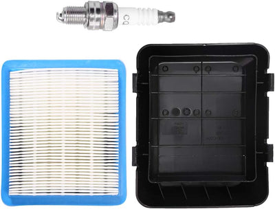 Anxingo 17211-ZL8-023 Air Filter With 17231-Z0L-050 Cleaner Cover Replacement for Honda GCV135 GCV160 GCV190 Engine HRB216 HRB217 HRR216 HRS216 Motor Pressure Washer Push Lawn Mower + Spark Plug