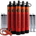 5-Pack Personal Water Filter Straw with Emergency Whistle, Portable Reusable Survival Filter for Family Camping