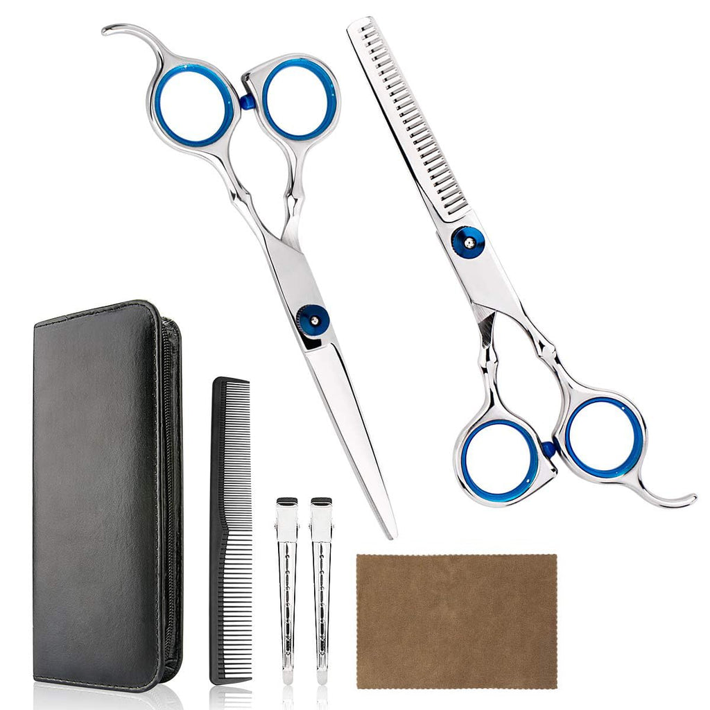 Professional Home Hair Cutting Kit Home Haircutting Scissors Barber Salon Home Thinning Shears Kit with Comb and Case
