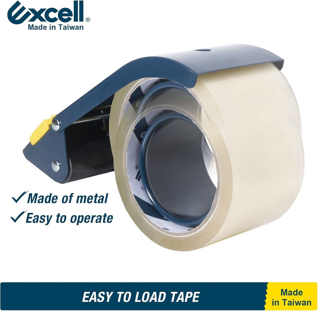 3" Wide Handheld Tape Dispenser with Durable Metal Construction, Perfect for Packaging, Shipping, Transportation