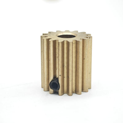 GTPBAO 0.7M 14T 15T Brass Flat Spur Gear 0.7 Module 14 Teeth 15 Teeth Straight Pinion 3mm to 6mm Inner Hole Cylindrical Gear Shaft Hardware(15T 4mm bore)