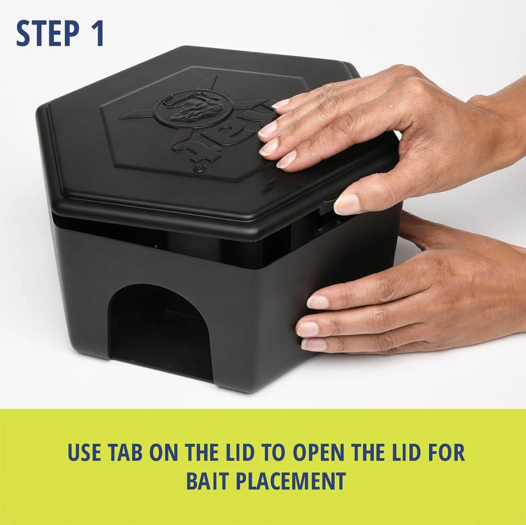 Rodent Bait Station for Mice & Rats – Indoor & Outdoor Use | Small Plastic Bait Box | Compact Size | Weatherproof