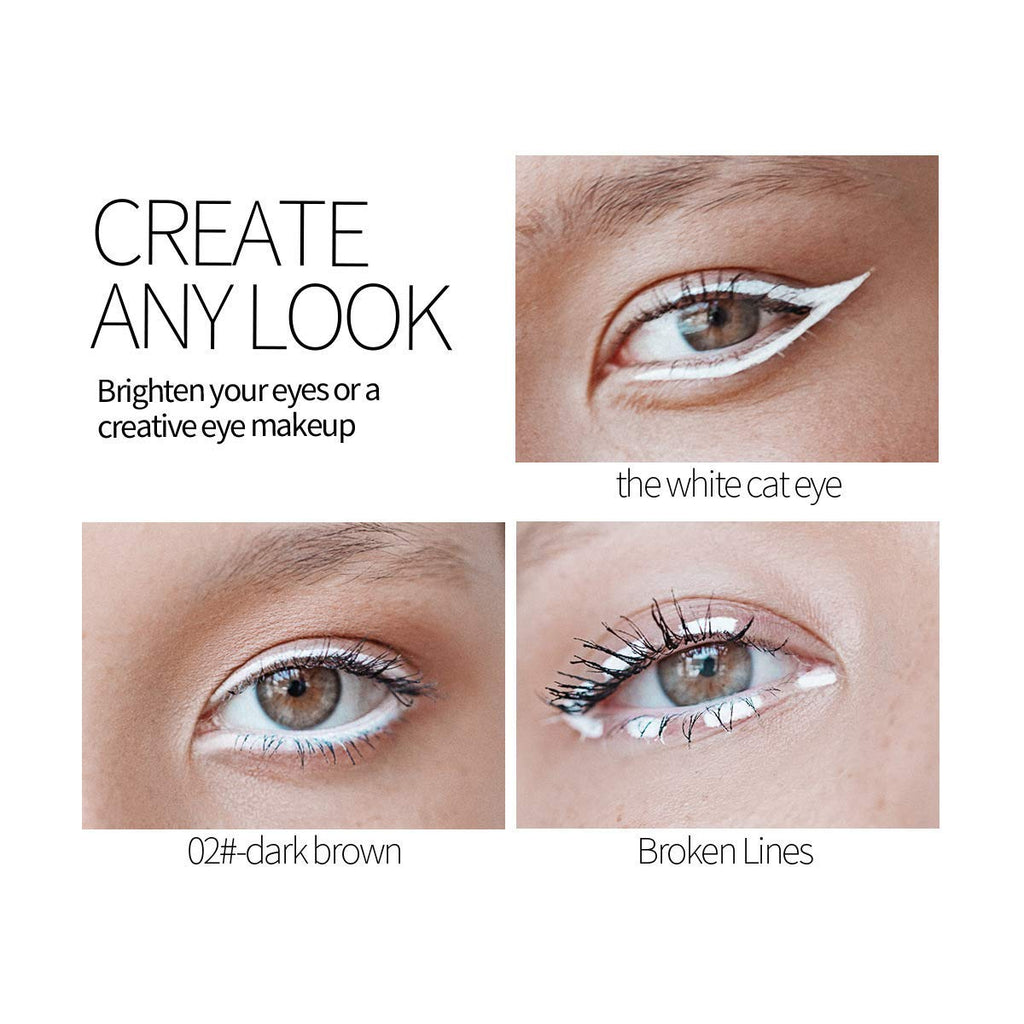 12 PCS White Eyebrow Eyeliner Pencils,White Eyeshadow Makeup Pen,Sweatproof Eye Highlighter Makeup