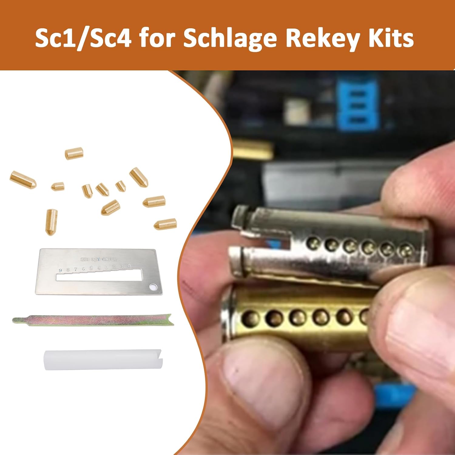 SC1 SC4 Keyway Rekey Kit Compatible with Schlage Rekey Kit | DIY Lock Rekeying Set for Home Security and Door Locks
