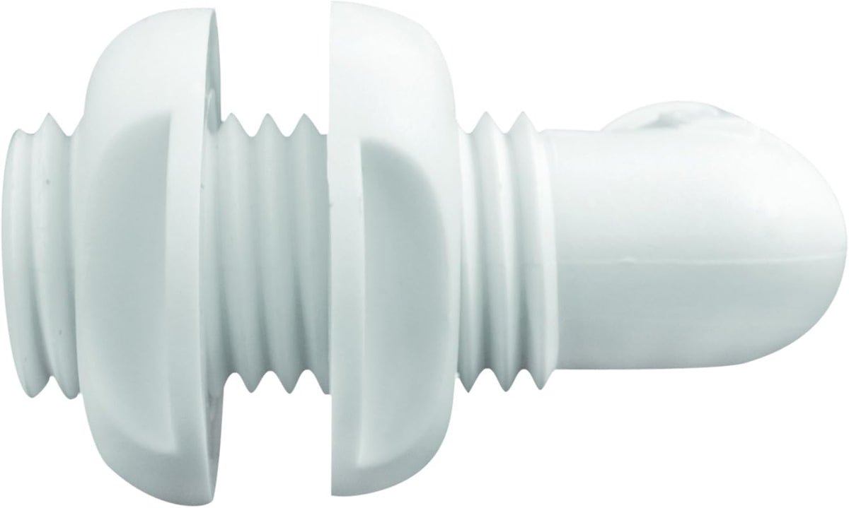 Attwood 3877-3 Polypropylene 90-Degree Thru-Hull Connector, White Finish
