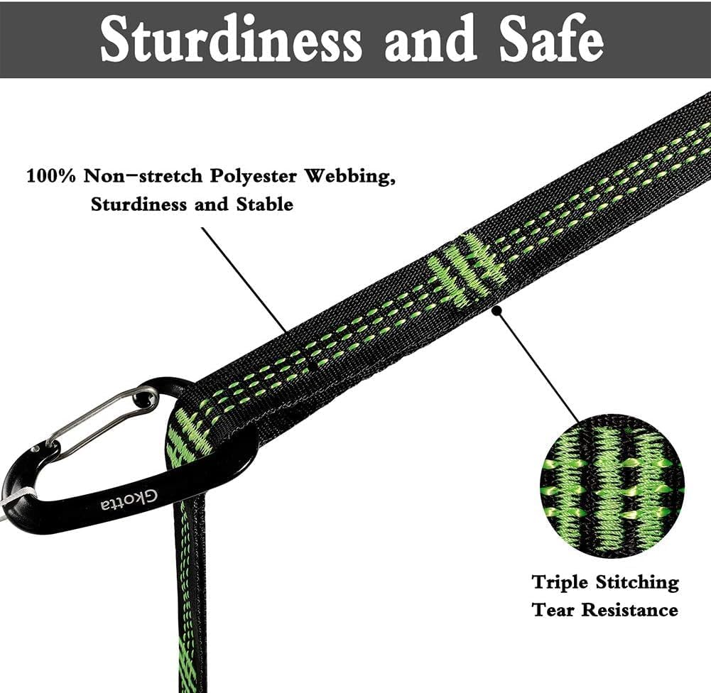Hammock Straps for Trees Heavy Duty Long Extender Hammock Webbing Ropes Kit | With 2 Carabiners, Set of Two 10FT