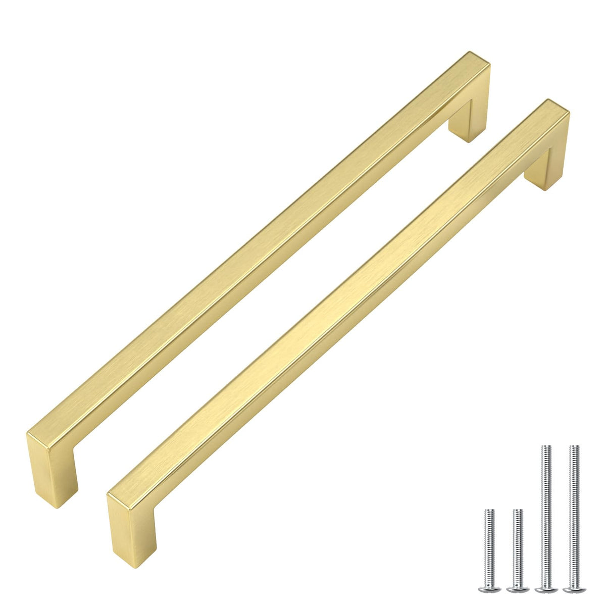 10 Pack 10-1/16" CC Brushed Gold Cabinet Pulls Kitchen Handles