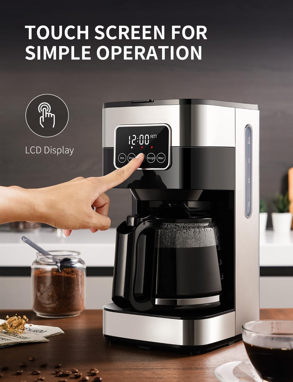 10-Cup Programmable Coffee Maker, Regular & Strong Brew Drip Coffee Machine for Home and Office, Auto Shut Off