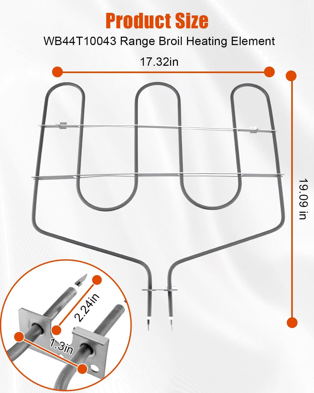 WB44T10043 Oven Broil Element Replacement Fit for GE Kenmore Electric Range