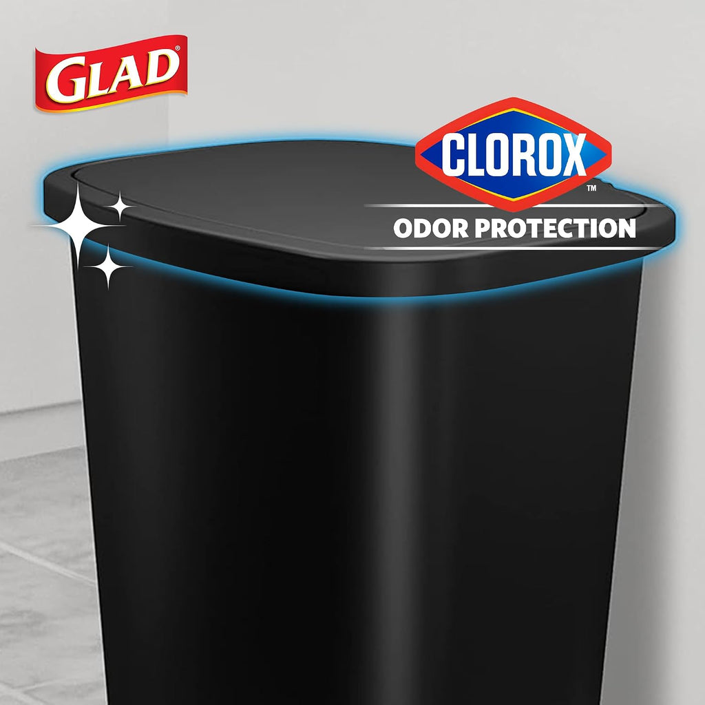 20 Gallon Trash Can with Clorox Odor Protection | Plastic Kitchen Waste Bin | Hands Free with Step On Foot Pedal and