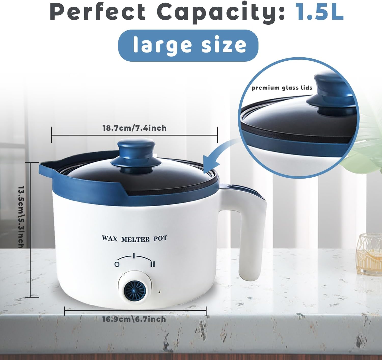 Electric Wax Melter for Candle Making with Pouring Spout, Non-Stick Small Candle Melting Pot