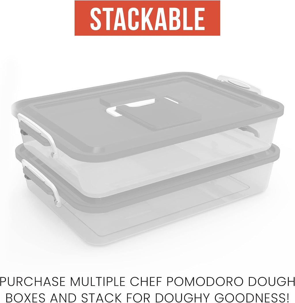 Pizza Dough Proofing Box 14x11 Dough Container Grey 2-Pack