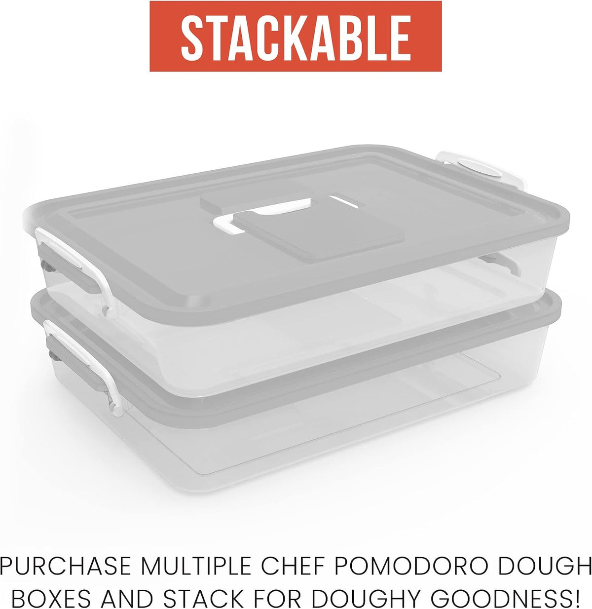 Pizza Dough Proofing Box 14x11 Dough Container Grey 2-Pack