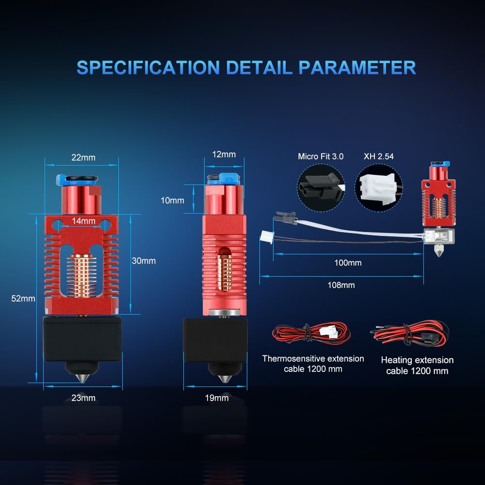Ender 3 Hotend All Metal Ceramic Heating Core Hotend Upgrade High Flow High Temperature Support 300℃High Temperature