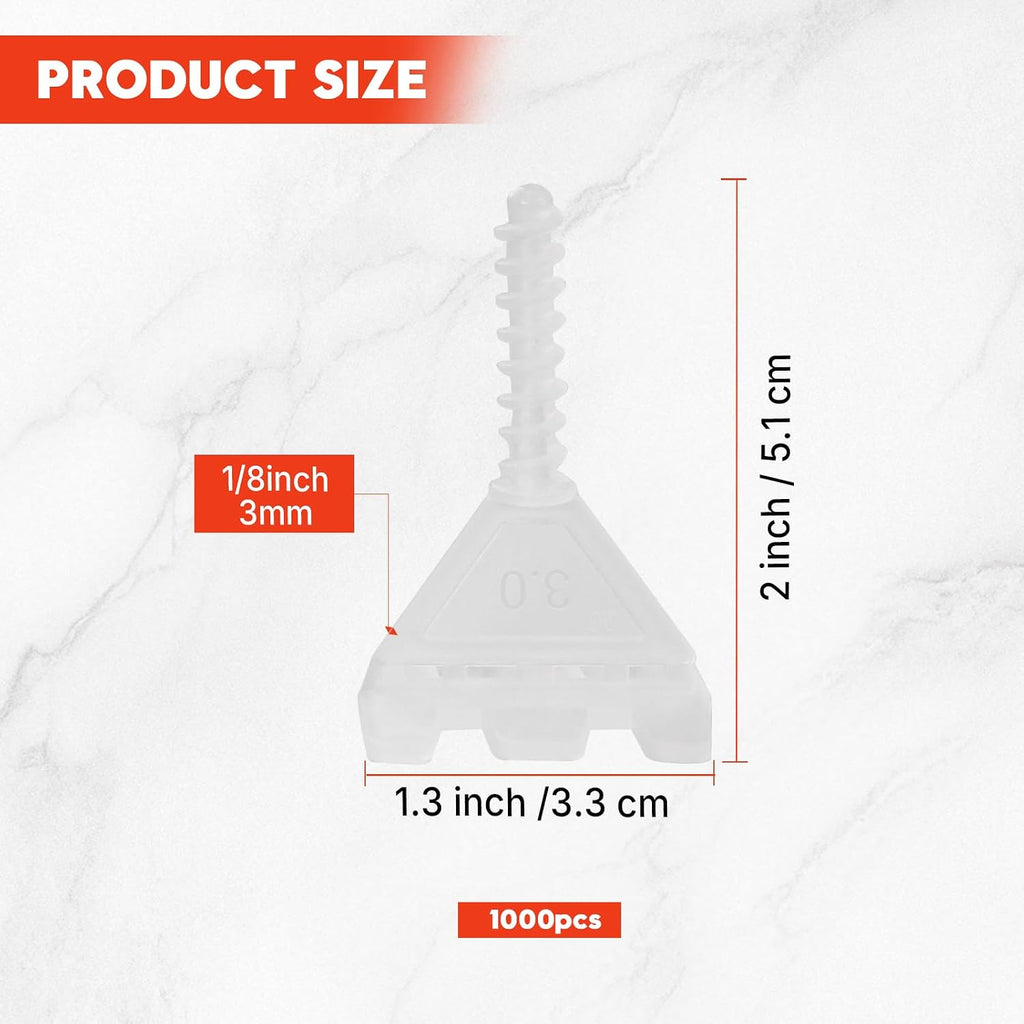 Tile Leveling System 1/8", 1000 Pcs Tile Spacers for Floor Tiles