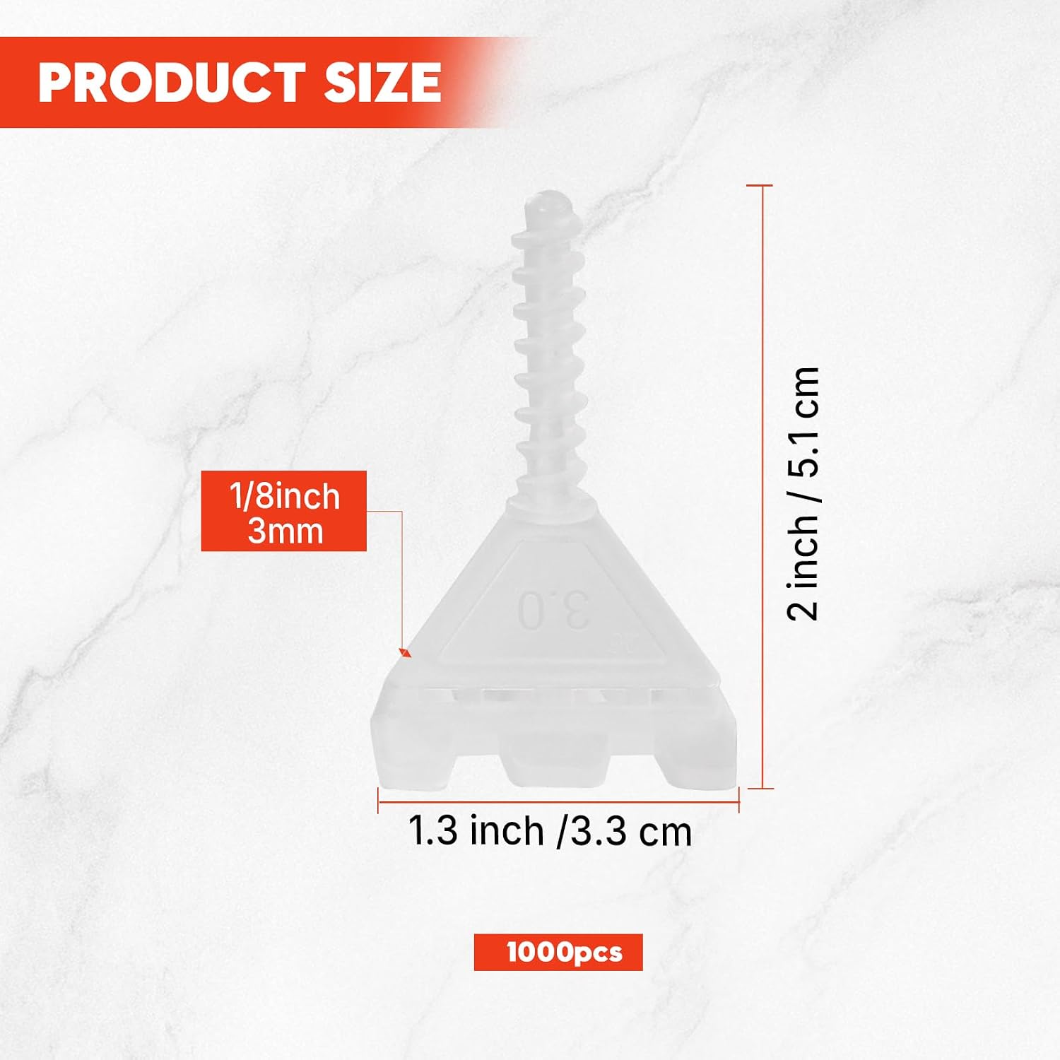 Tile Leveling System 1/8", 1000 Pcs Tile Spacers for Floor Tiles