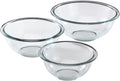 Essentials (3-Piece) Glass Mixing Bowls Set For Prepping, Baking and Cooking, Preheated Oven, Dishwasher, Freezer