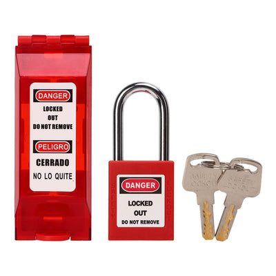 Electrical Safety Lock, Industrial Lockout Lock Red Lockout Switch Cover Plate Lockout Tagout Locks with Universal