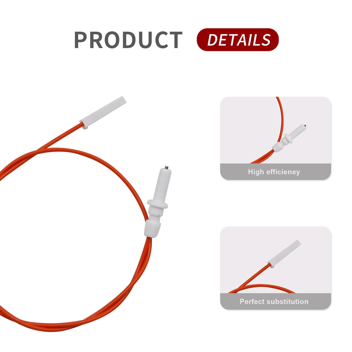GEIparts DG94-00539A Gas Range Surface Burner Igniter Spark Plug Replace Ceramic Electrode Replacement Parts Not Universal