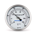 MEASUREMAN Fully Stainless Steel Pot, Kettle, Brewing Bimetal Dial Thermometer, 3" Dial, 6" Stem, 0-250 deg F/-20-120 deg C, -1% Accuracy, Adjustable, 1/2" NPT Back Mount