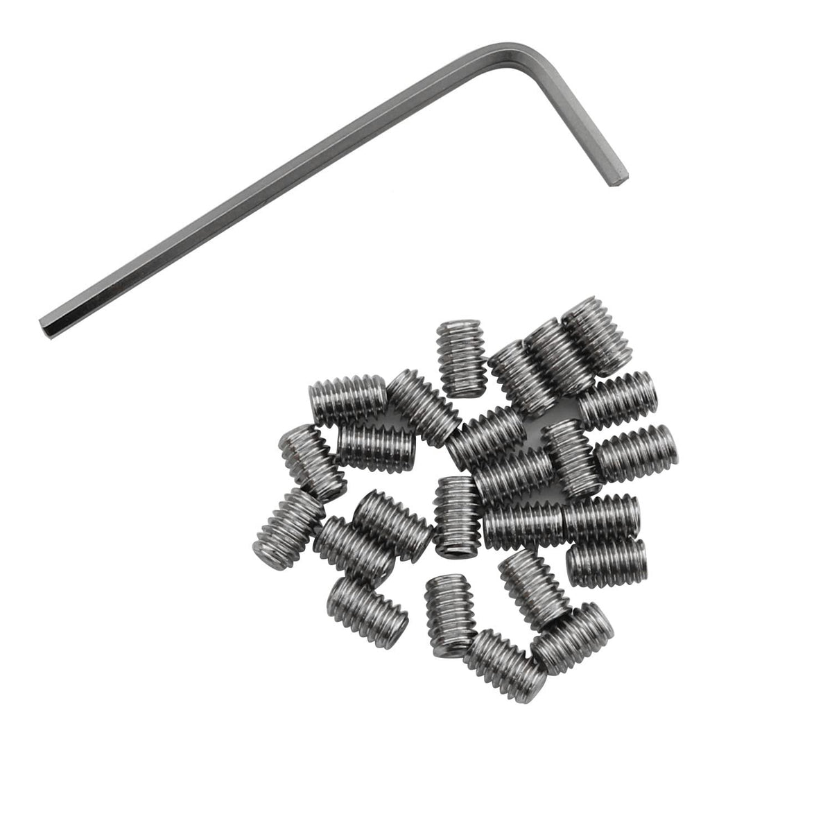 Socket Set Screws DGBRSM 25pcs 8-32 x 1/4" Stainless Steel Allen Head Hex Hexagon Socket Set Screws Cup Point with Hex Key Wrench