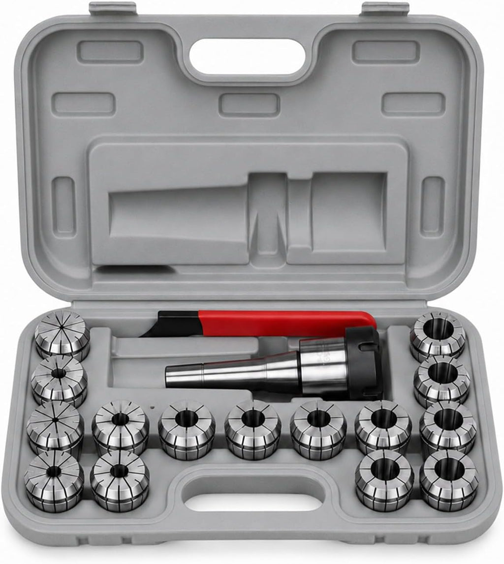 Nakkaa 15 Pcs R8 ER40 Collet Holder Kit 0.0004" Accuracy
