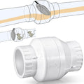 Geetery 1 Pcs 2'' PVC Check Valve Slip Swing No Spring Silent White